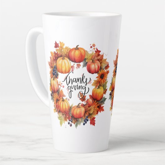 Happy Thanksgiving herfst Latte Mok (Linkerhoek)