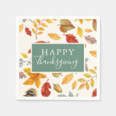 Happy Thanksgiving Herfst Leaf Pattern Servet (Voorkant)