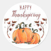 Happy Thanksgiving Herfst Moderne Ronde Sticker (Voorkant)