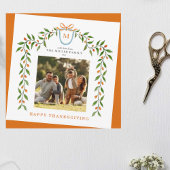 Happy Thanksgiving Herfst Monogrammed Fotogroet Kaart