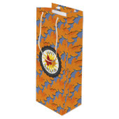 Happy Thanksgiving Herfst Oak Leaf Wijn Cadeautas (Voorkant Gekanteld)