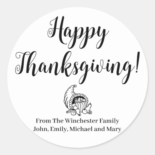 Happy Thanksgiving herfst oogst aangepaste scriptt Ronde Sticker (Voorkant)