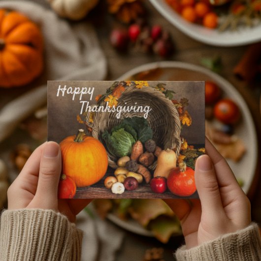 Happy Thanksgiving Herfst Oogst Pompoen Briefkaart