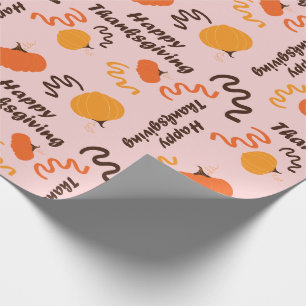 Happy Thanksgiving Herfst Oogst Pompoen Naadloos Cadeaupapier