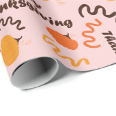 Happy Thanksgiving Herfst Oogst Pompoen Naadloos Cadeaupapier (Rol Hoek)