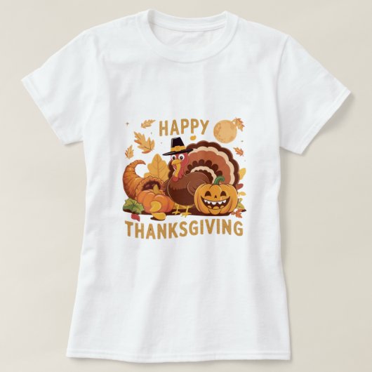 Happy Thanksgiving Herfst Oogst T-shirt (Design voorkant)
