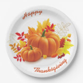 Happy Thanksgiving, herfst party Papieren Bordje (Voorkant)