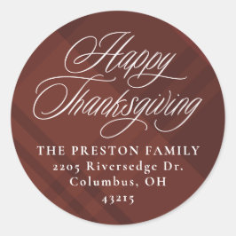 Happy Thanksgiving herfst plaid retouradres Ronde Sticker