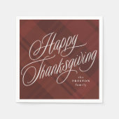 Happy Thanksgiving herfst plaid Servet (Voorkant)