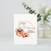 Happy Thanksgiving Herfst pompoen en bladeren Briefkaart (Staand voorkant)