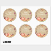 Happy Thanksgiving Herfst Pompoen Kraft Papier Ronde Sticker (Vel)