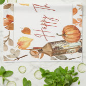 Happy Thanksgiving Herfst Pompoen & Turkije Theedoek (Gevouwen)