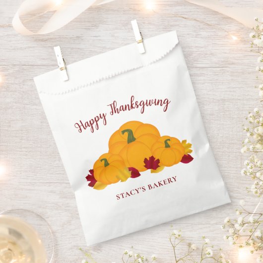 Happy Thanksgiving Herfst Pumpkins & Leaves Bedankzakje (Geknipt)