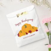 Happy Thanksgiving Herfst Pumpkins & Leaves Bedankzakje (Gezegeld)
