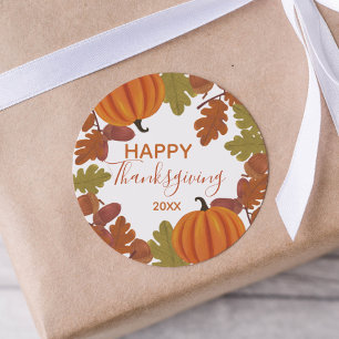 Happy Thanksgiving Herfst Ronde Sticker