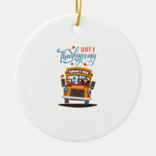 Happy Thanksgiving Herfst Turkey Thankful School B Keramisch Ornament