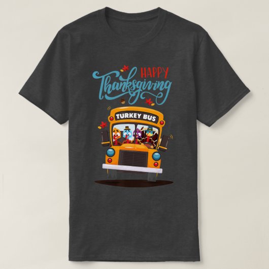 Happy Thanksgiving Herfst Turkey Thankful School B T-shirt (Design voorkant)