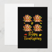 Happy Thanksgiving Herfst Turkije met varken Kaart (Voorkant / Achterkant)