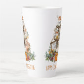 Happy Thanksgiving Herfst Waterverf Pompoenen Latte Mok (Voorkant)