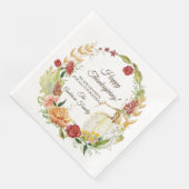 Happy Thanksgiving Herfst Witte Pompoen Bloemenkun Servet (Hoek)