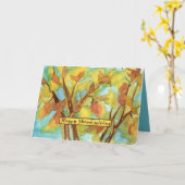 Happy Thanksgiving Herfstbomen Vallen Bladeren Kaart (Gele Bloem)