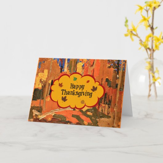 Happy Thanksgiving, herfstkleuren, Kaart (Gele Bloem)