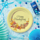 HAPPY THANKSGIVING Herfstkleuren Pompoenen Krans Papieren Bordje (Feest)