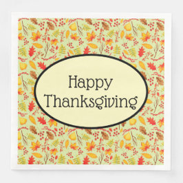 Happy Thanksgiving-herfstpatroonpapier Napkin Servet