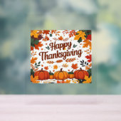 Happy Thanksgiving - Herfstpompoenen & herfstblade Acryl Bord (Neutraal)