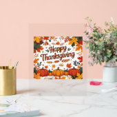 Happy Thanksgiving - Herfstpompoenen & herfstblade Acryl Bord (Huwelijk)