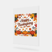 Happy Thanksgiving - Herfstpompoenen & herfstblade Acryl Bord (Hoek)