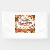 Happy Thanksgiving - Herfstpompoenen & herfstblade Spandoek (Horizontaal)