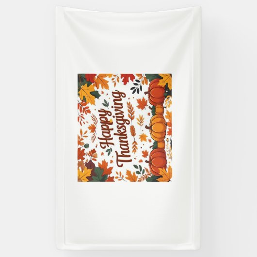 Happy Thanksgiving - Herfstpompoenen & herfstblade Spandoek (Verticaal)