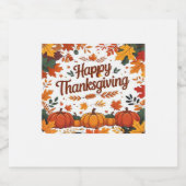 Happy Thanksgiving - Herfstpompoenen & herfstblade Sparkling Wijnetiket (Enkel label)