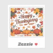 Happy Thanksgiving - Herfstpompoenen & herfstblade Sticker (Vel)