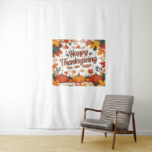 Happy Thanksgiving - Herfstpompoenen & herfstblade Wandkleed (In situ)