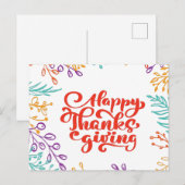 Happy Thanksgiving Holiday Briefkaart (Voorkant / Achterkant)