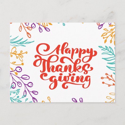 Happy Thanksgiving Holiday Briefkaart (Voorkant)