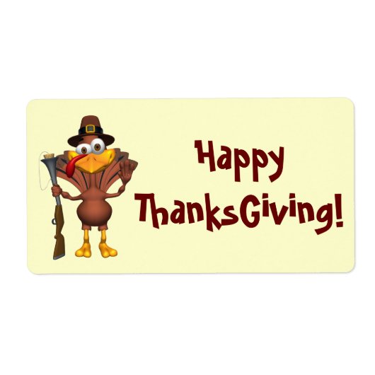 Happy Thanksgiving Holiday Turkey Labels (Voorkant)