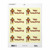 Happy Thanksgiving Holiday Turkey Labels (Full Sheet)