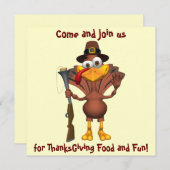 Happy Thanksgiving Holiday Turkey Uitnodigingen (Voorkant / Achterkant)