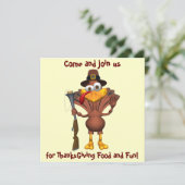 Happy Thanksgiving Holiday Turkey Uitnodigingen (Staand voorkant)