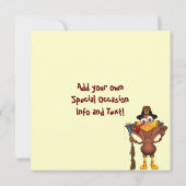 Happy Thanksgiving Holiday Turkey Uitnodigingen (Achterkant)