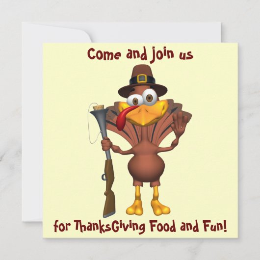 Happy Thanksgiving Holiday Turkey Uitnodigingen (Voorkant)