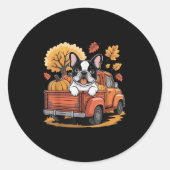 Happy Thanksgiving Hondenliefhebbers Franse Bulldo Ronde Sticker (Voorkant)
