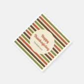 Happy Thanksgiving Hostnaam Herfst Kleuren Strepen Servet (Hoek)