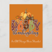Happy Thanksgiving - in alle dingen Bedankt geven Feestdagenkaart (Voorkant)