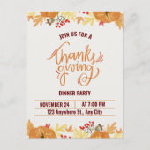 Happy Thanksgiving Invitation Briefkaart (Voorkant)