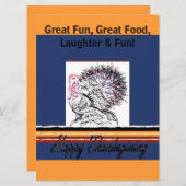 Happy Thanksgiving Invites Kaart (Voorkant / Achterkant)