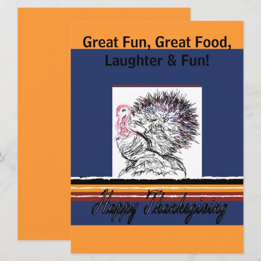 Happy Thanksgiving Invites Kaart (Voorkant / Achterkant)
